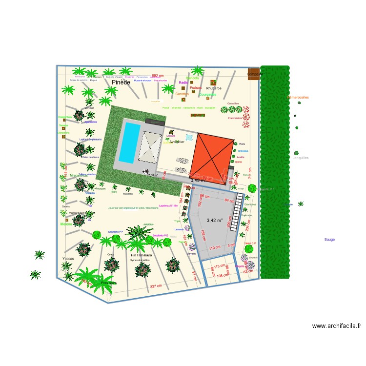 Hardelot. Plan de 7 pièces et 50 m2