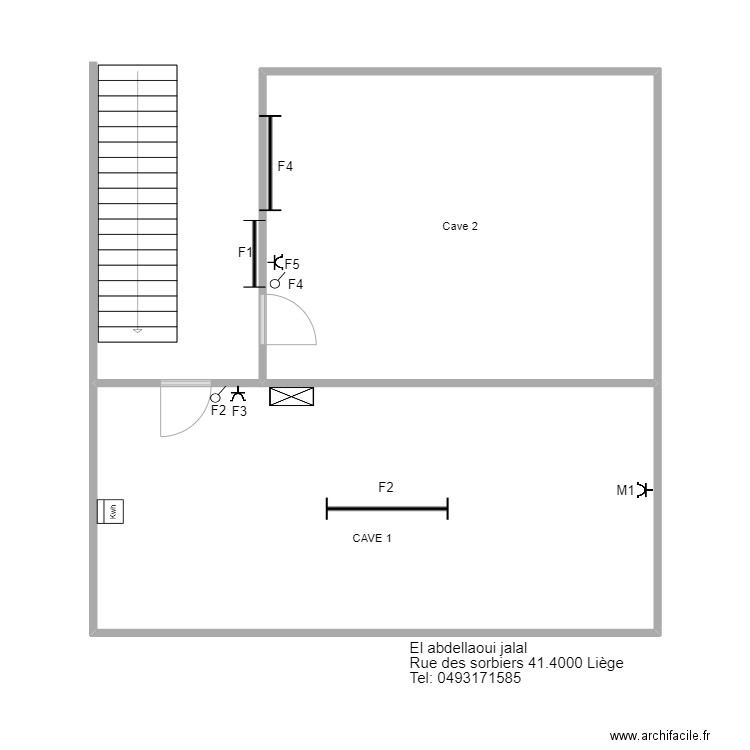 JAR4. Plan de 2 pièces et 64 m2