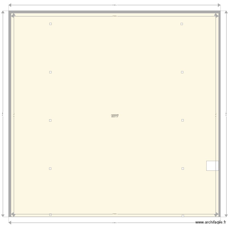 hangar. Plan de 0 pièce et 0 m2