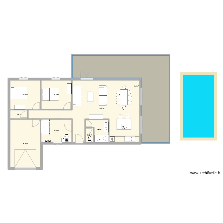 sorgues. Plan de 9 pièces et 157 m2