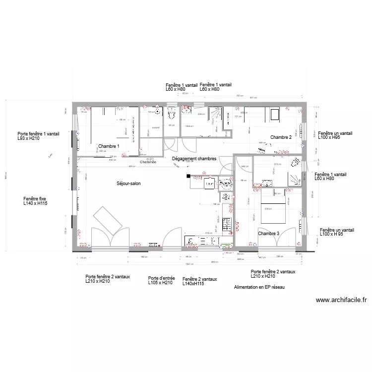 prises elec et autres. Plan de 
