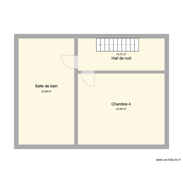 +2 Ch Wavre 201. Plan de 3 pièces et 57 m2