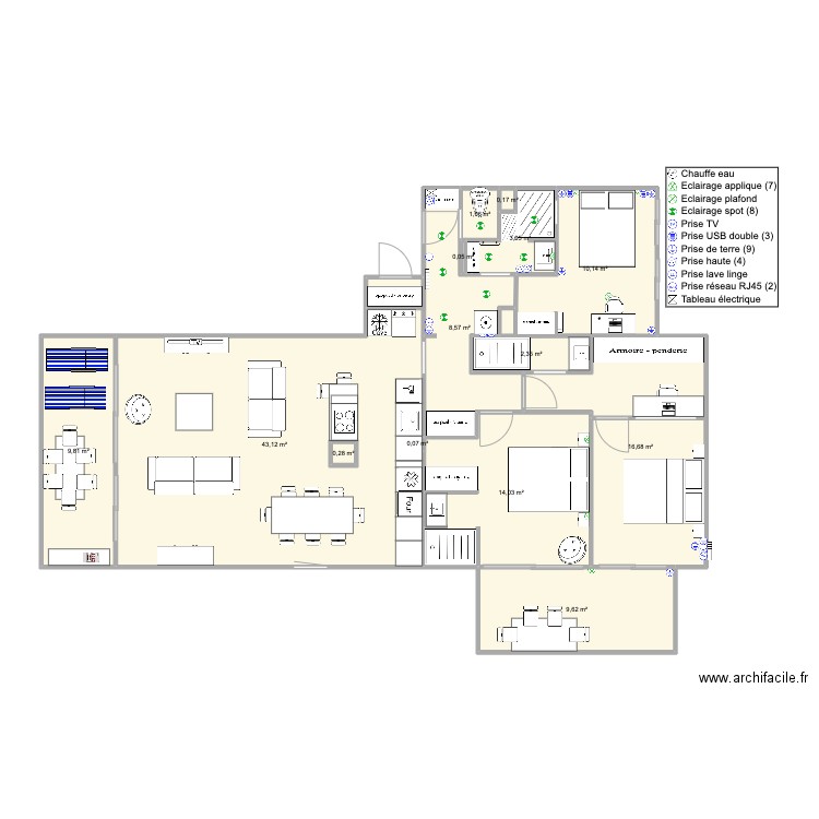 Santa Clara 2 face mer version famille V5. Plan de 0 pièce et 0 m2