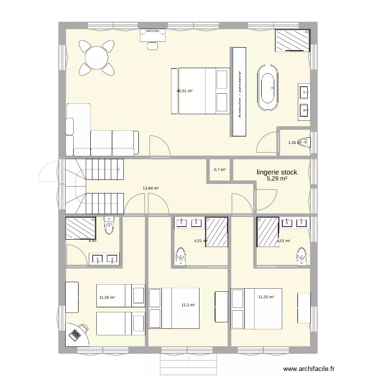 colinet. Plan de 20  et 223 m²