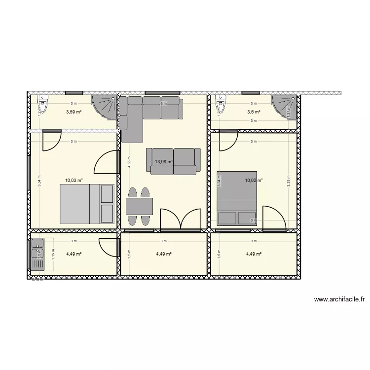ALEX. Plan de 8  et 55 m²