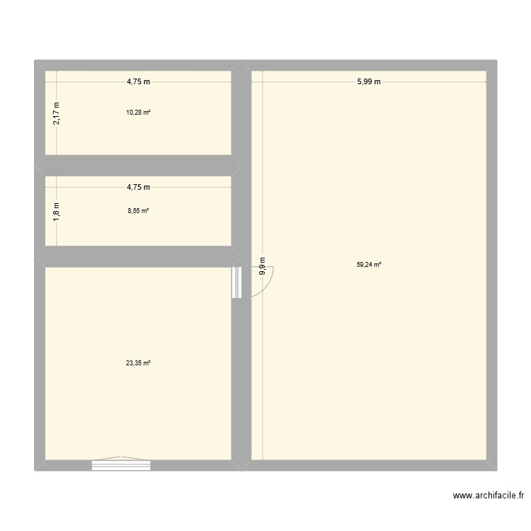 René. Plan de 4 pièces et 101 m2
