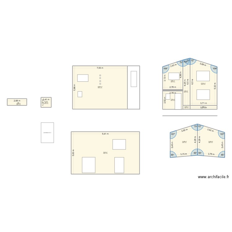 cuisinier. Plan de 12 pièces et 181 m2