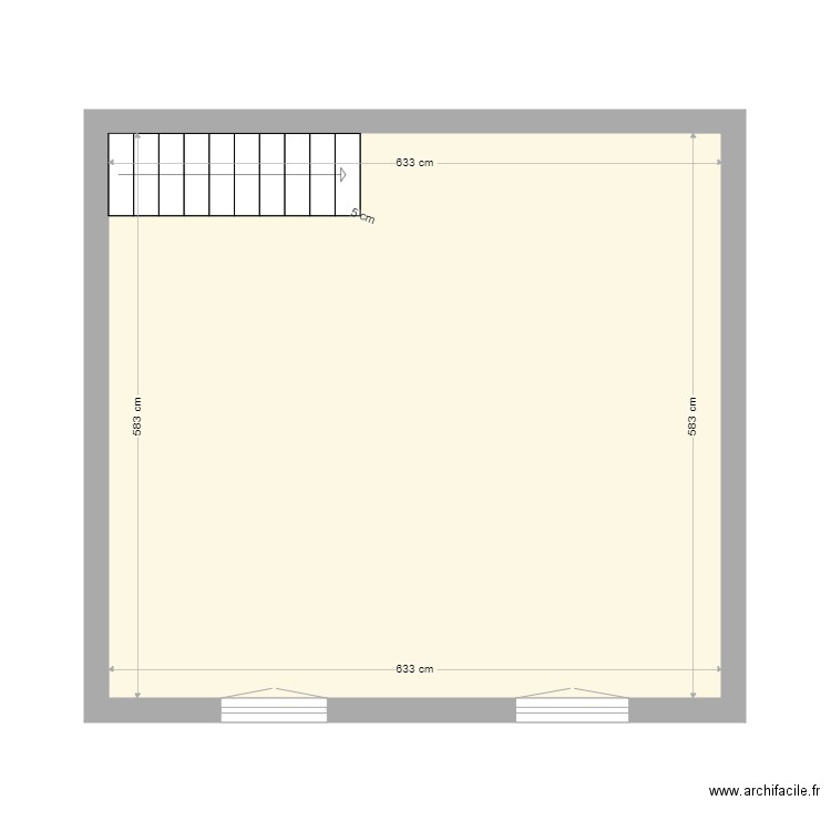 GRENIER. Plan de 1 pièce et 37 m2