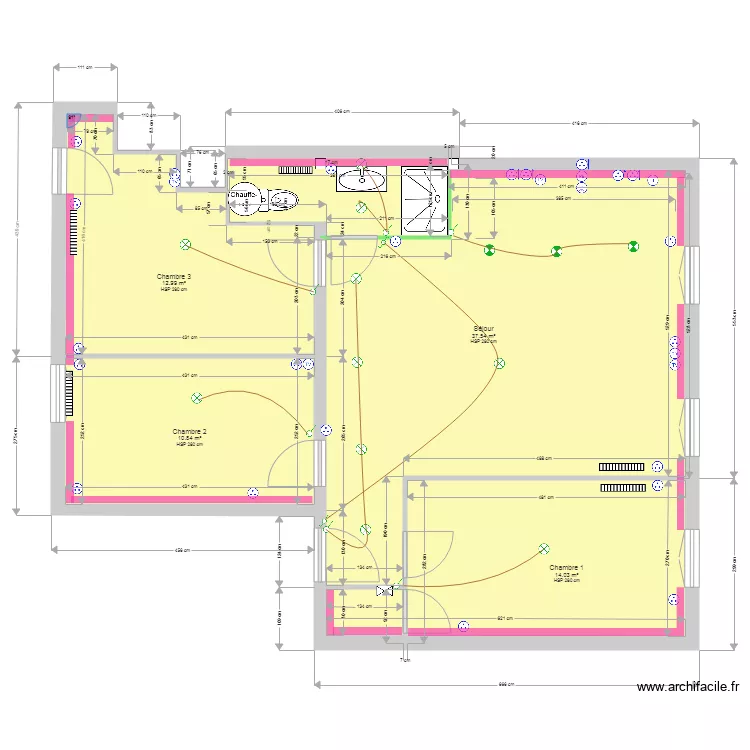 CHEMINADE Appt V6 ELEC. Plan de 