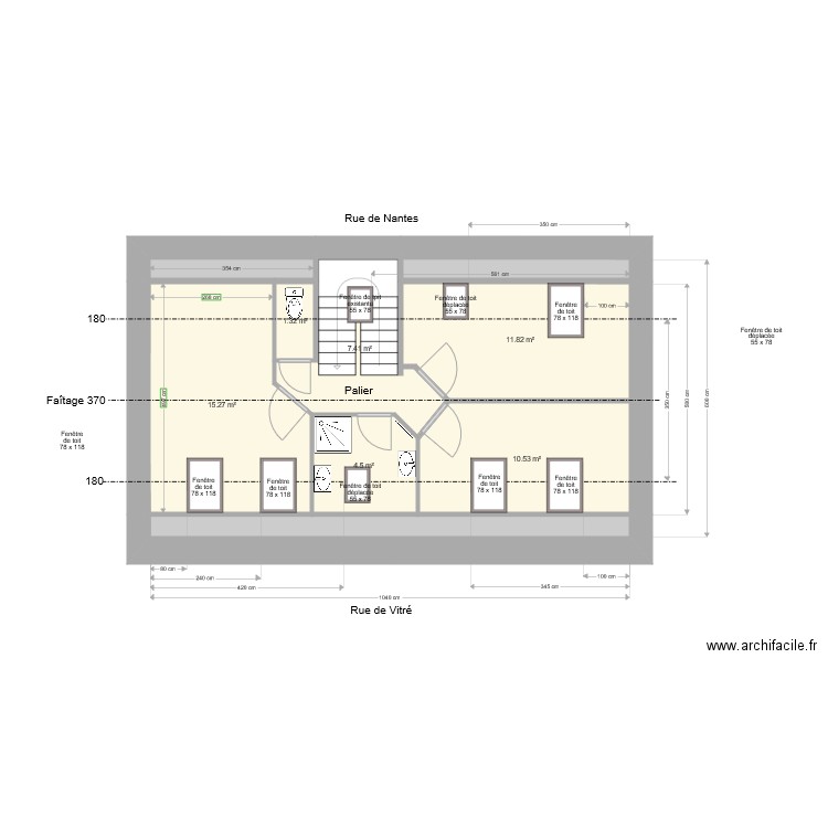 VitreNantes Etage 2 amenagement comble V6. Plan de 0 pièce et 0 m2