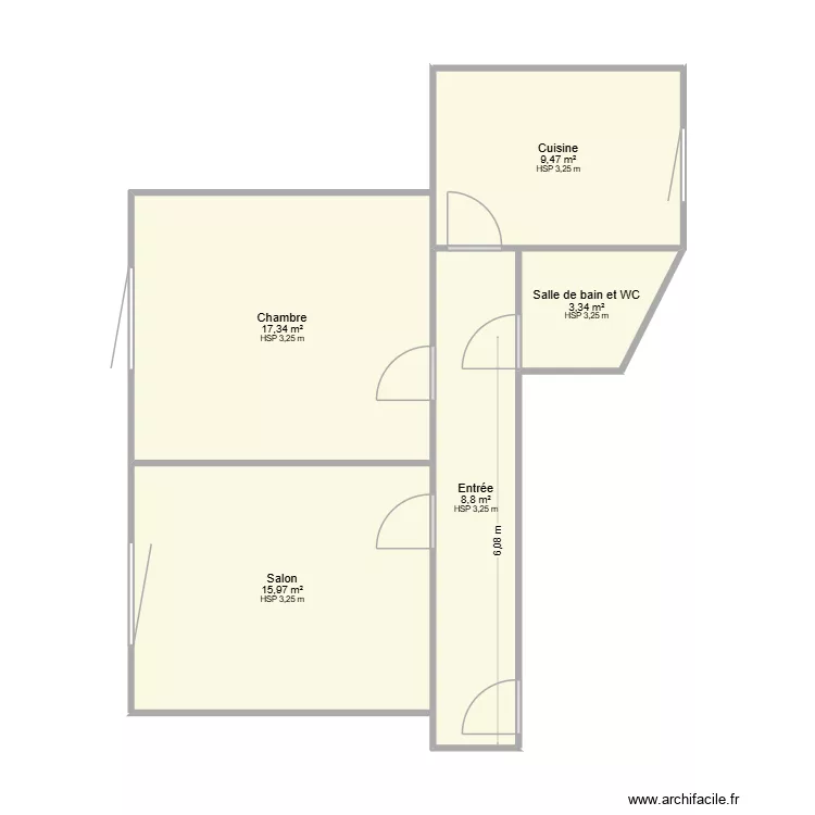 ville en bois. Plan de 5  et 55 m²