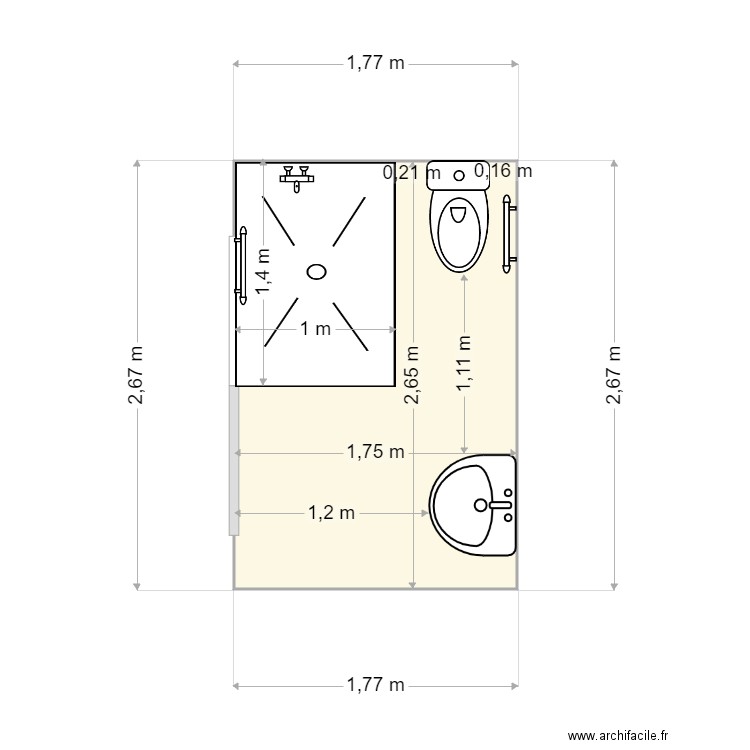 FAVRE 2. Plan de 1 pièce et 5 m2