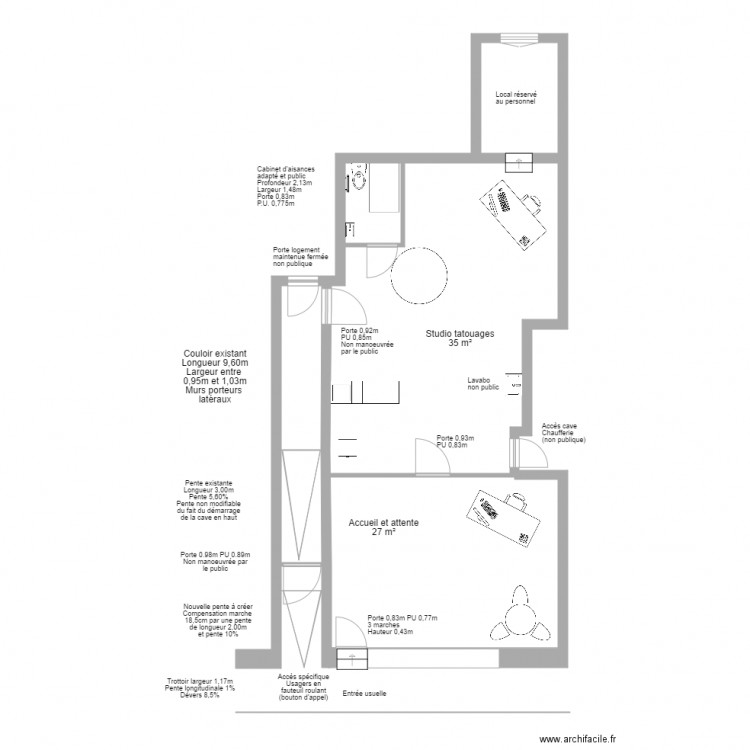 Projet Eleven Tattoo  49280 La Tessoualle. Plan de 0 pièce et 0 m2