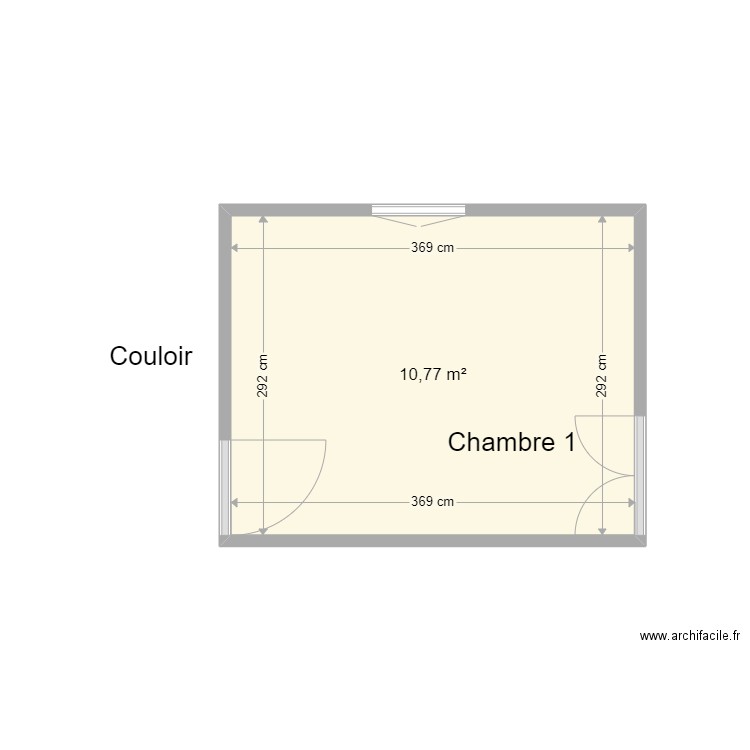 Tignet Chambre 1. Plan de 1 pièce et 11 m2