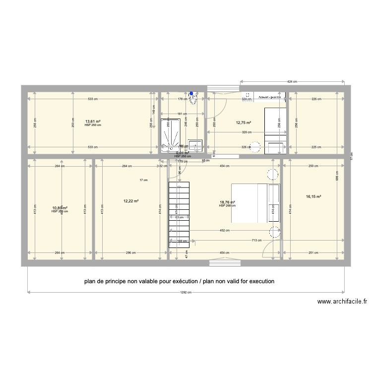 Plan arc en ciel projet mezzanine 2. Plan de 7 pièces et 84 m2