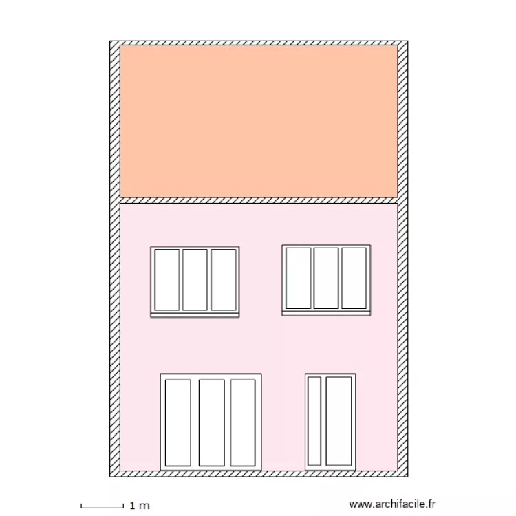 Facade arriere projet PF. Plan de 