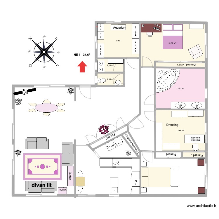 Mon plan 2. Plan de 8 pièces et 56 m2