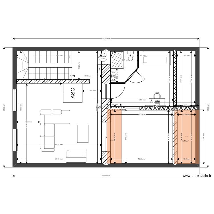 combles amenagees nouv tropezienne. Plan de 4 pièces et 86 m2