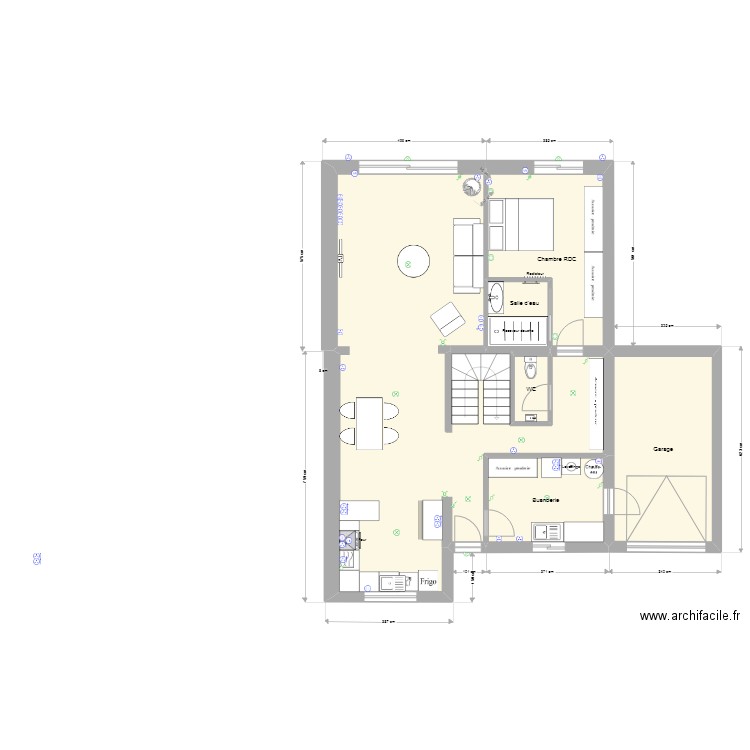 Maison projet1 elec. Plan de 6 pièces et 106 m2