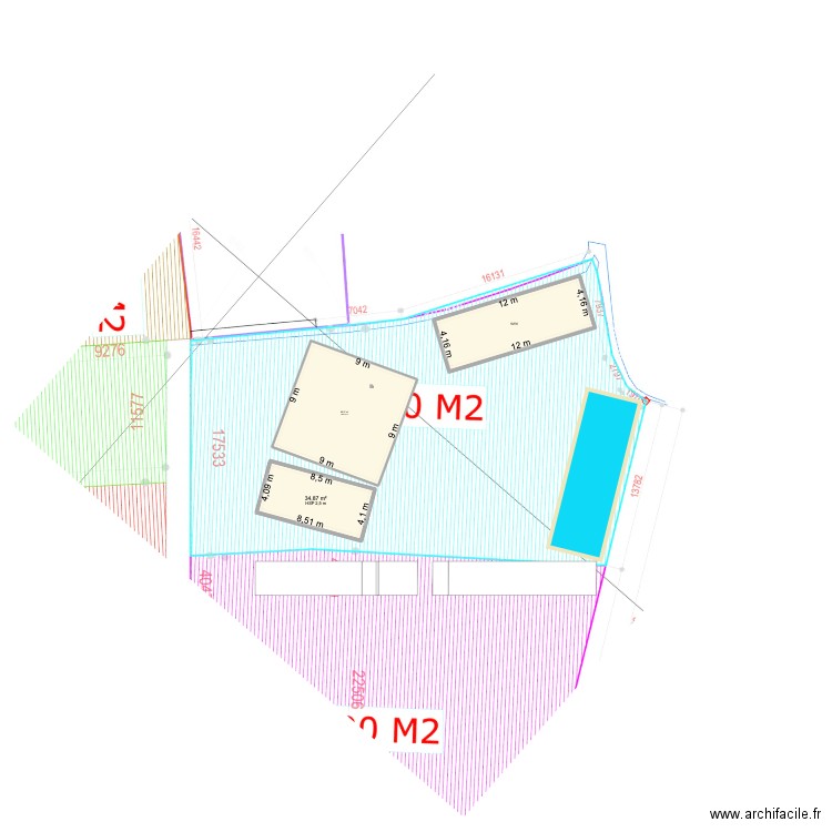 KEDUNGU. Plan de 3 pièces et 166 m2