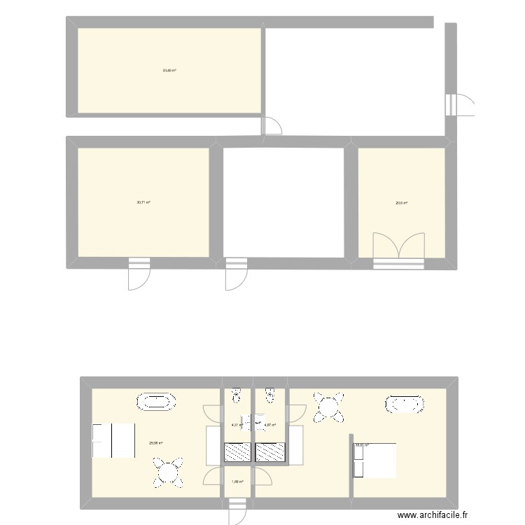 CIDRERIE. Plan de 8 pièces et 164 m2
