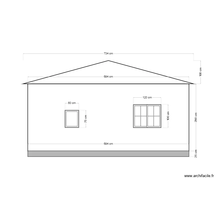 fa&ccedil;ade est. Plan de 