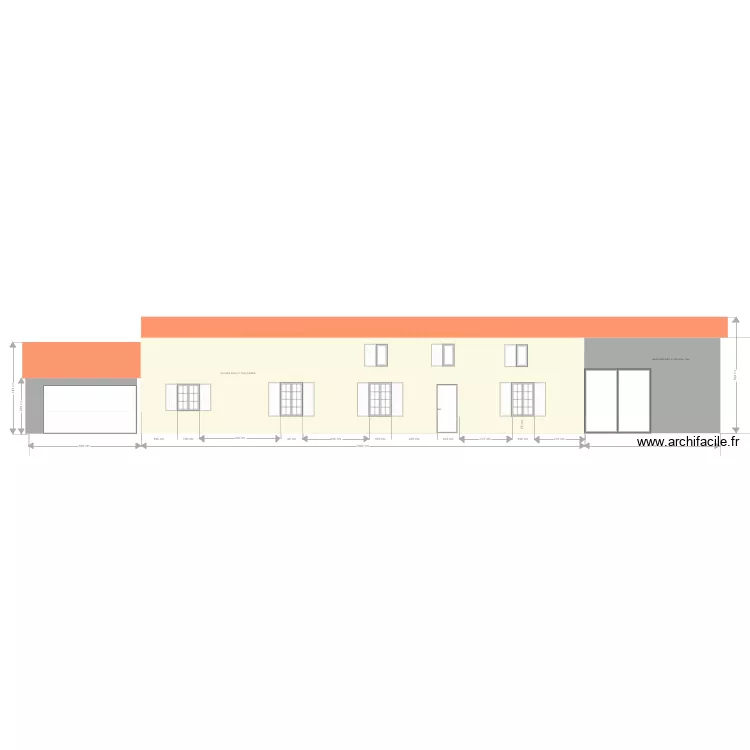 facade EST avant travaux. Plan de facade EST avant travaux. Plan de