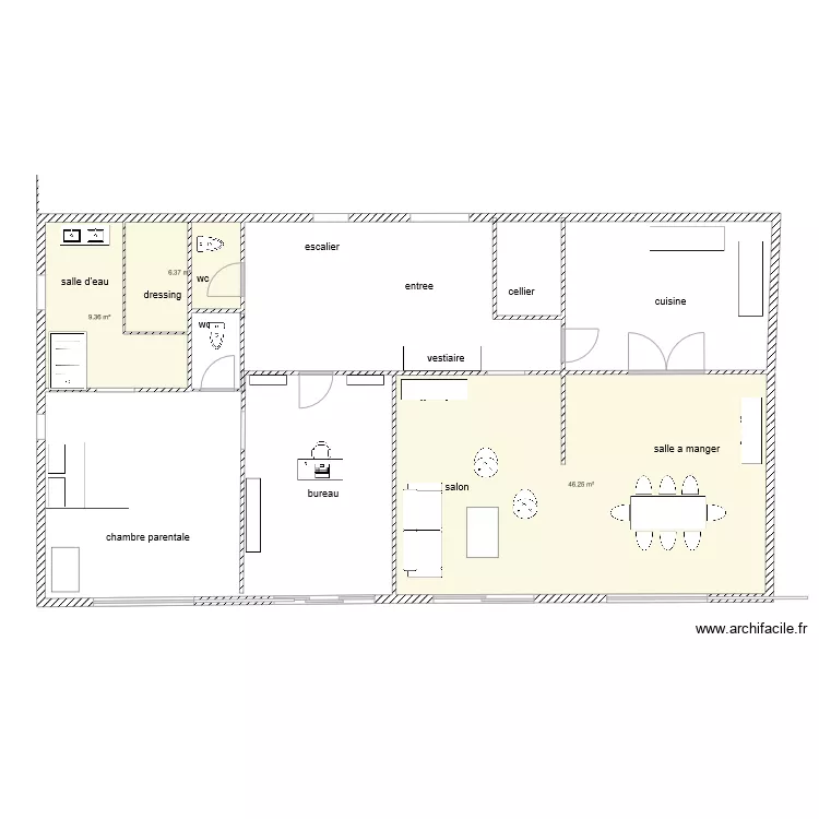genissieux rez de chaussee. Plan de 