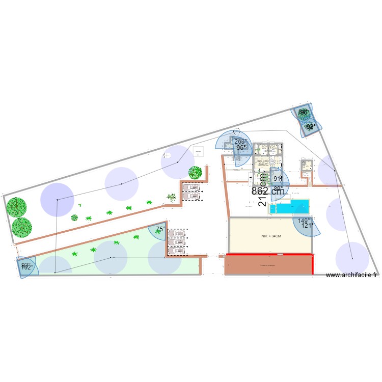 2 piazzale. Plan de 17 pièces et 882 m2