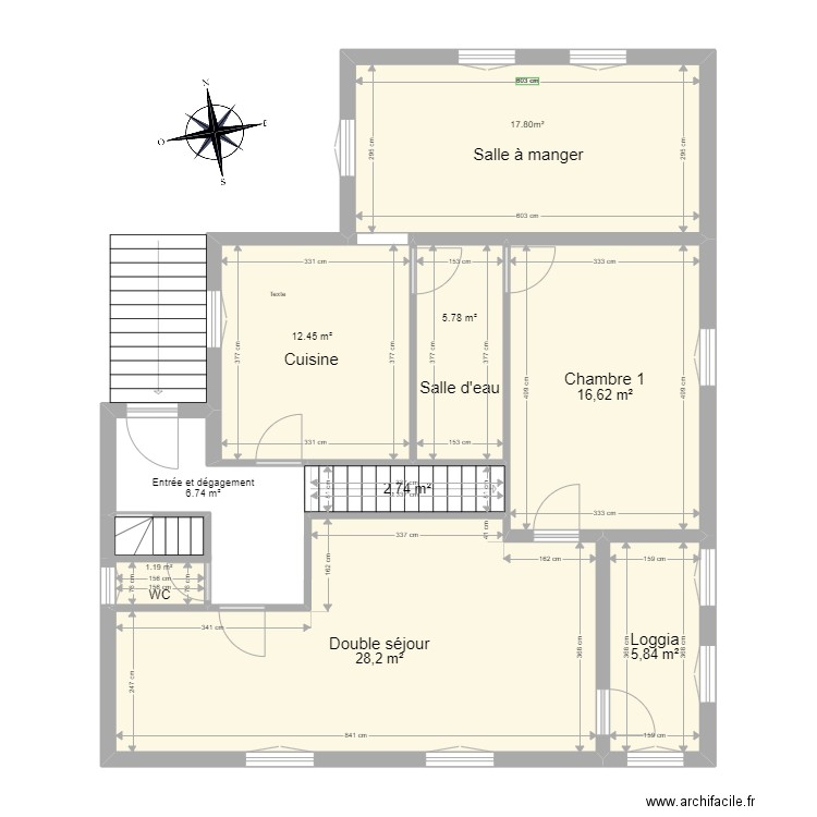 kienstville RDC. Plan de 8 pièces et 91 m2