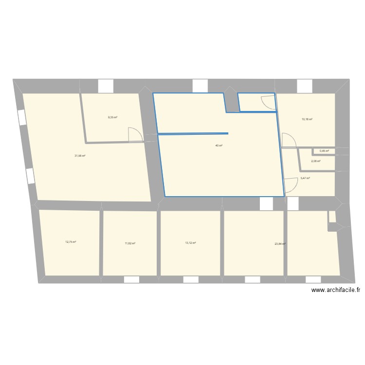 Loubet 4. Plan de 11 pièces et 161 m2