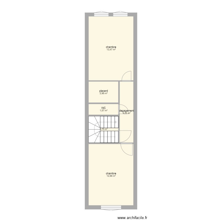 Maison Ria RDC. Plan de 6 pièces et 39 m2