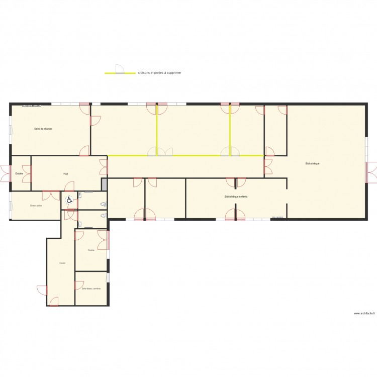 Projet salle de conseil avec cloisons existentes 1104. Plan de 0 pièce et 0 m2