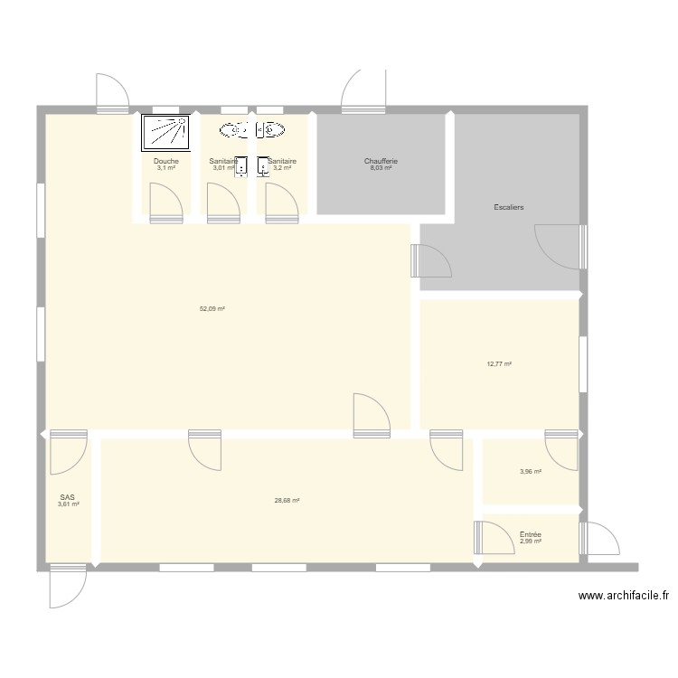 PM projet coudoux V1. Plan de 11 pièces et 136 m2