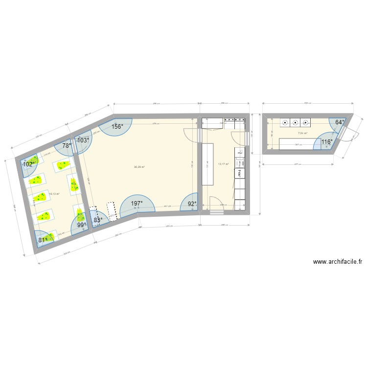 Ampsin école. Plan de 4 pièces et 73 m2