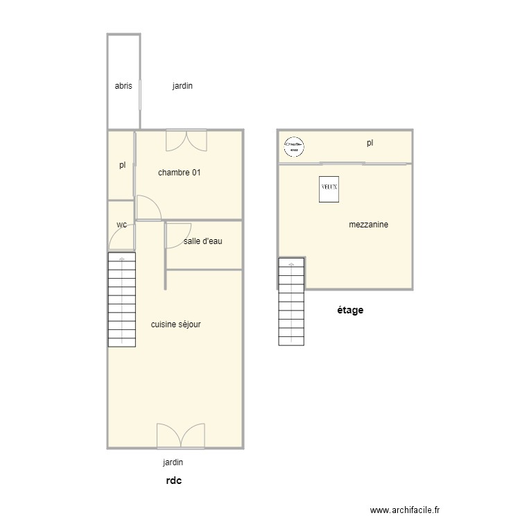 orsonneau am 1141. Plan de 8 pièces et 56 m2