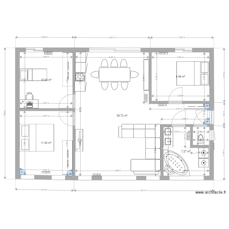 maison 1. Plan de 0 pièce et 0 m2