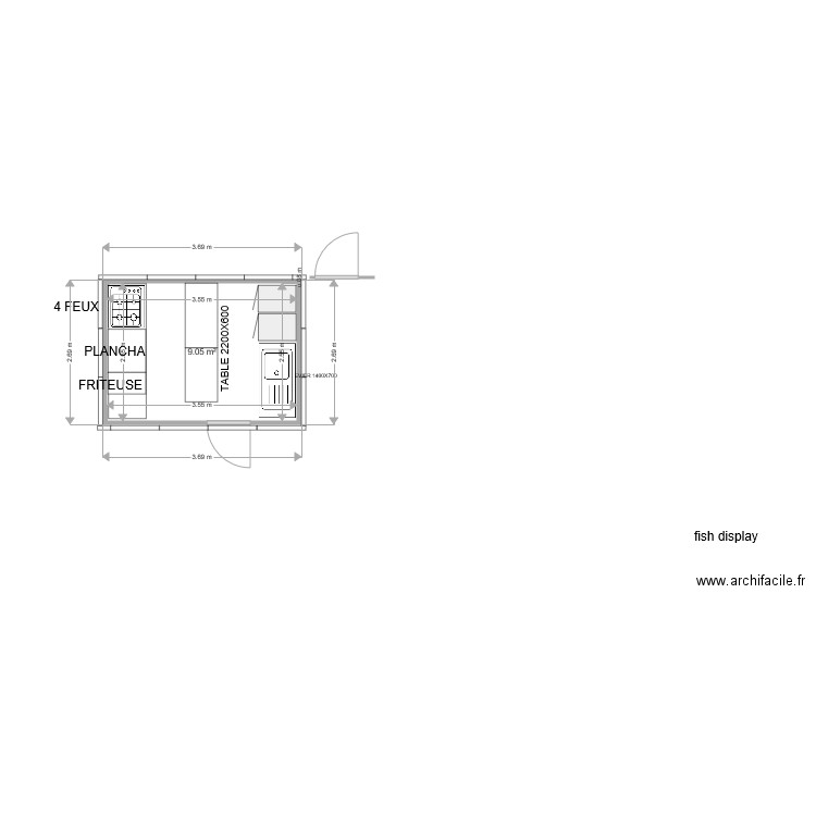 zone KITCHEN PREPARATION. Plan de 0 pièce et 0 m2