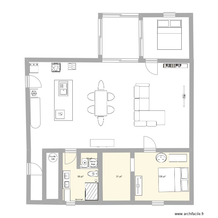 bigeneration. Plan de 4 pièces et 25 m2