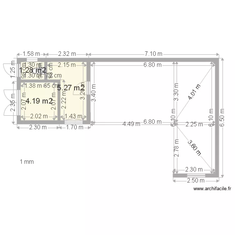 pool house L var1 sans mob sans piscine. Plan de 