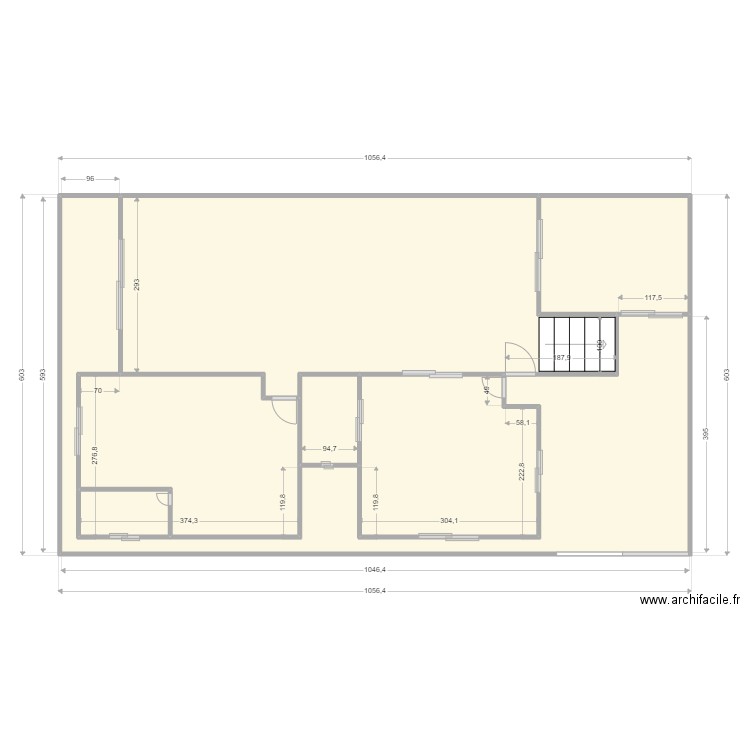 Plan 123. Plan de 7 pièces et 60 m2