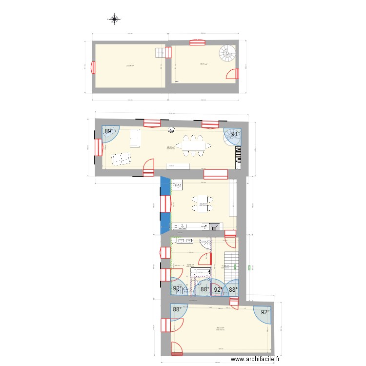 MAISON RANCHAL PROJET JF4 SANS ENTREE. Plan de 7 pièces et 168 m2