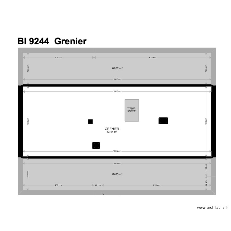 BI 9244. Plan de 36 pièces et 390 m2