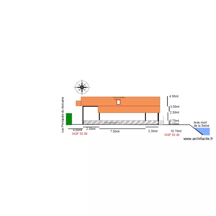 plan en coupe  chalet 90   relance. Plan de 