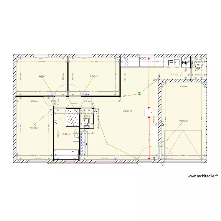maison &eacute;lec plomb. Plan de 
