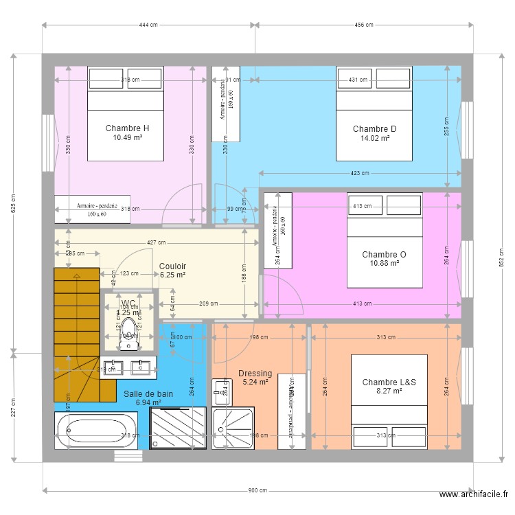 Maison Laeti Seb DOH 34 1erEtage v2. Plan de 0 pièce et 0 m2