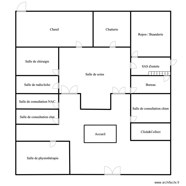 Plan de la clinique. Plan de 0 pièce et 0 m2