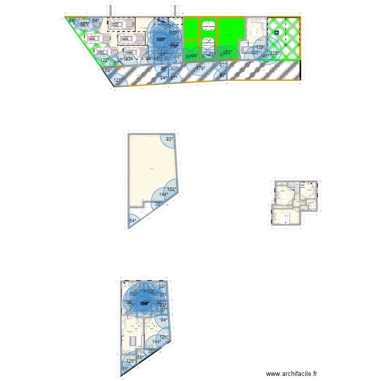 Maison. Plan de 48 pièces et 695 m2