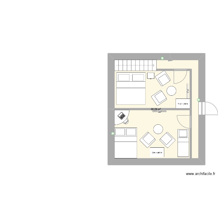 1 er rez de chausser projet constructio bordin. Plan de 1 pièce et 30 m2