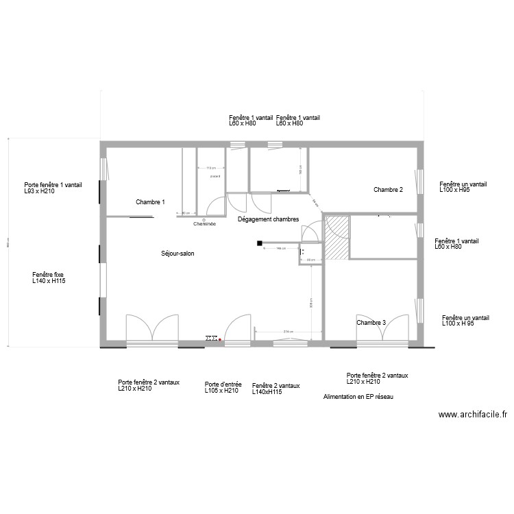 plan vierge sans meubles. Plan de 0 pièce et 0 m2